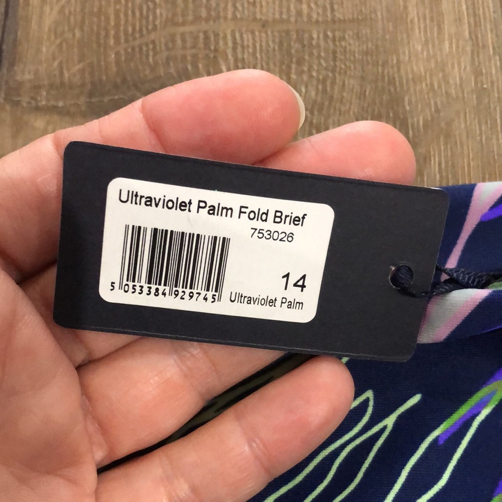 NWT! - FIGLEAVES Ultraviolet Palm Fold Bikini Swim Brief Bottom - Picture 2 of 8
